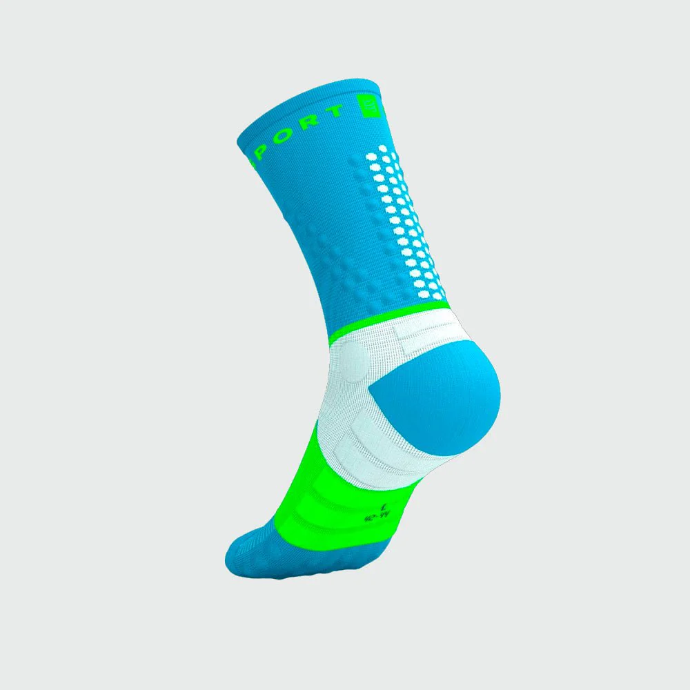 CALCETINES COMPRESSPORT ULTRA TRAIL V2.0 - Norse Blue / Neon Green - Image 3