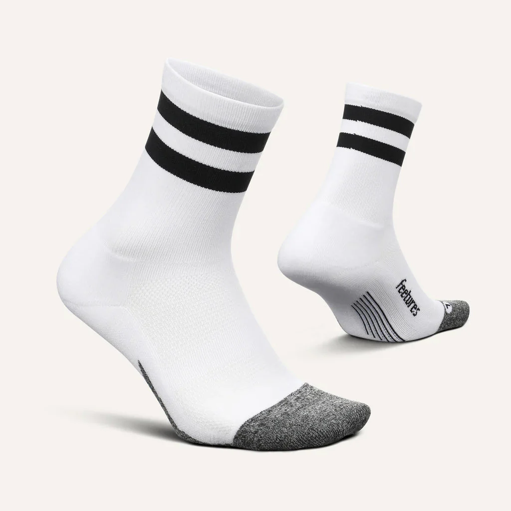 CALCETINES FEETURES ELITE LIGHT CUSHION MINI CREW - White High Top Stripe