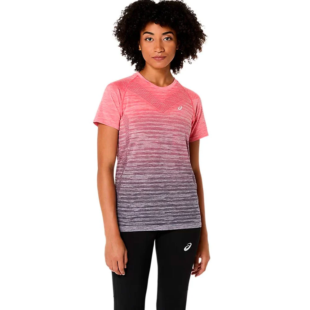 CAMISETA ASICS SEAMLESS SS TOP MUJER - Coral Reef / Greyish Purple