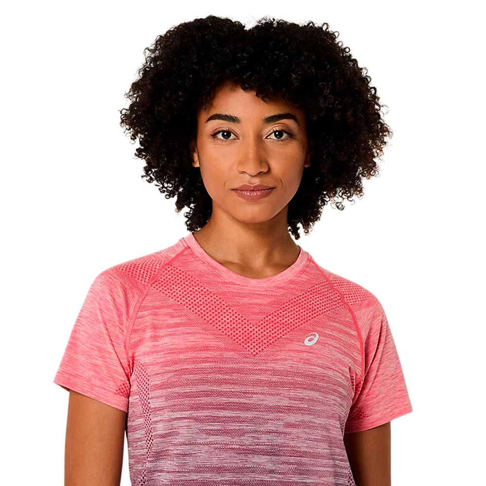 CAMISETA ASICS SEAMLESS SS TOP MUJER - Coral Reef / Greyish Purple - Image 6
