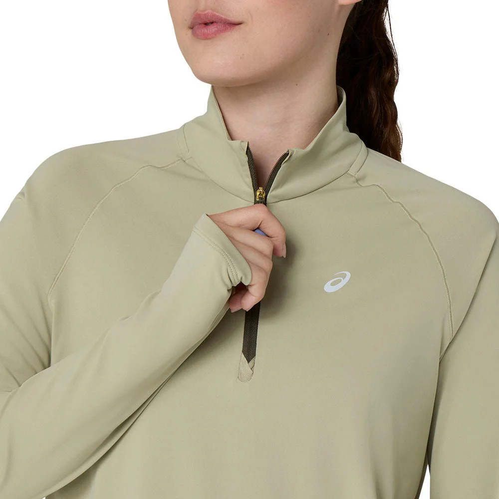 CAMISETA MANGA LARGA ASICS NAGINO RUN 1/4 MUJER - Khaki - Image 5