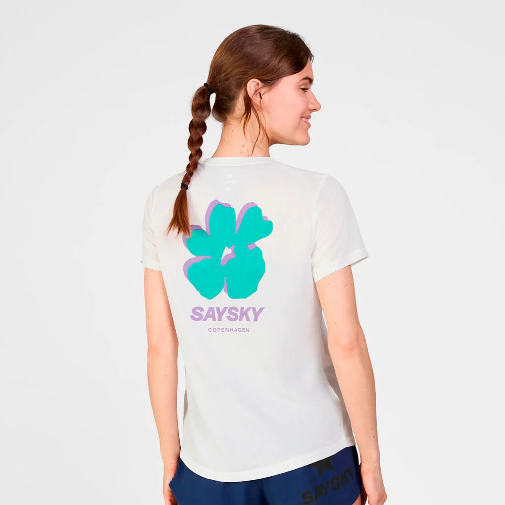 CAMISETA SAYSKY FLOWER COMBAT MUJER - White