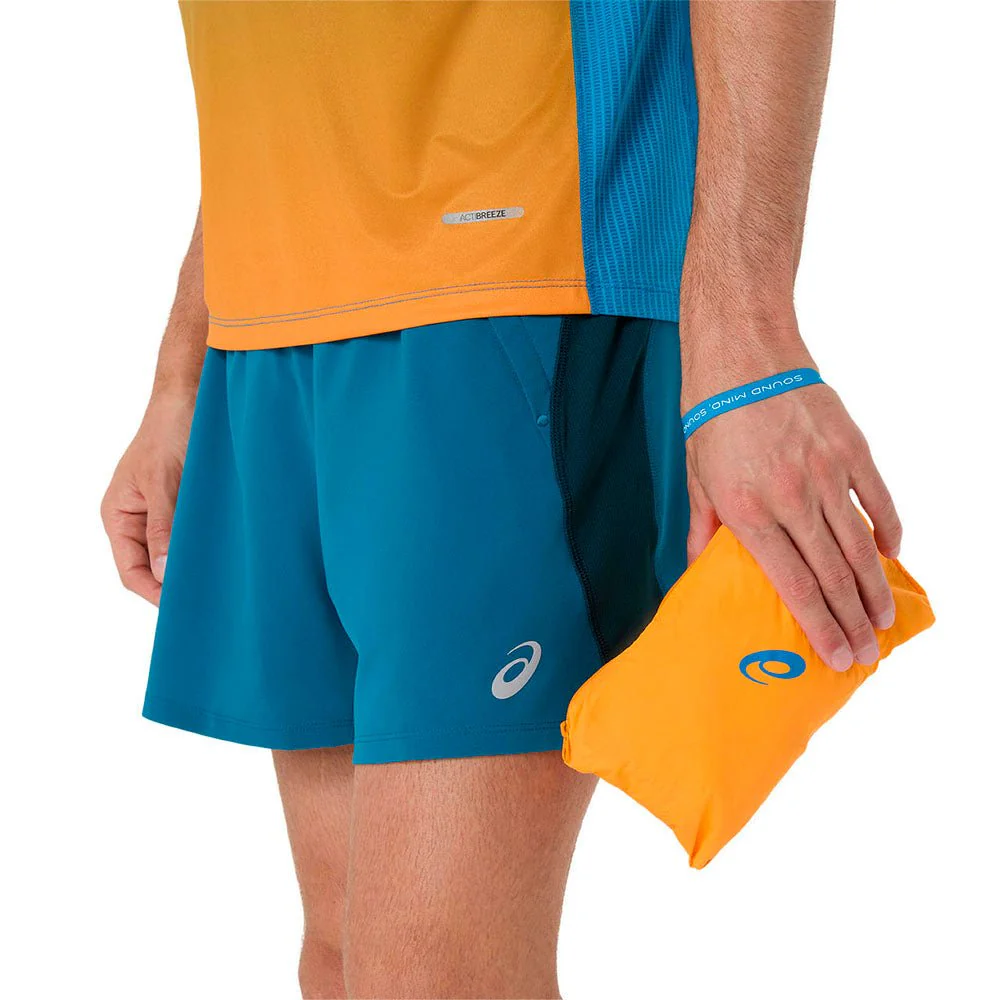CHAQUETA CORTAVIENTOS ASICS ROAD - Yamabuki / Aegean Blue - Image 4