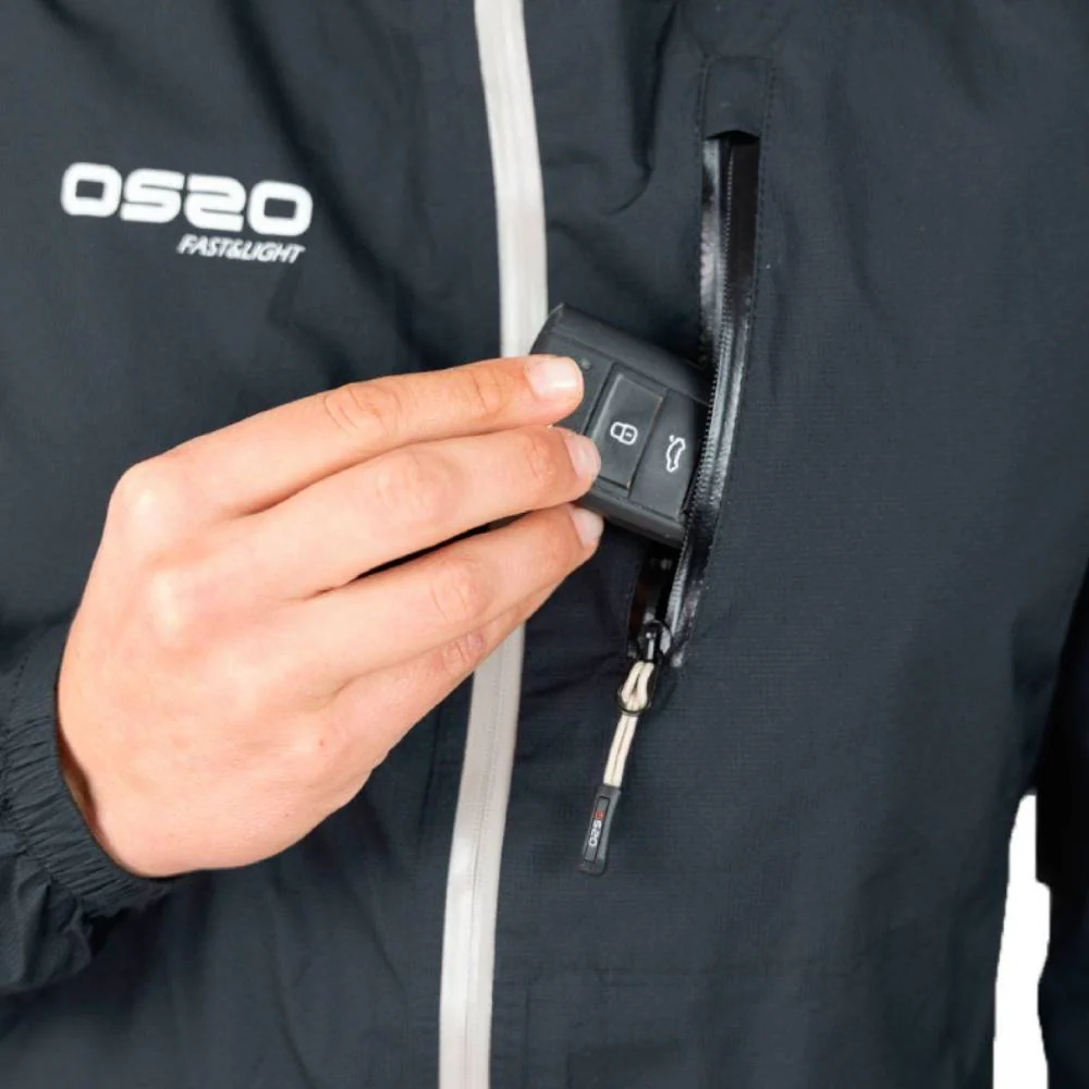 CHAQUETA IMPERMEABLE OS2O O2 WATERPROOF TRAIL SPEED ZIP 30K MUJER - All Black - Image 7