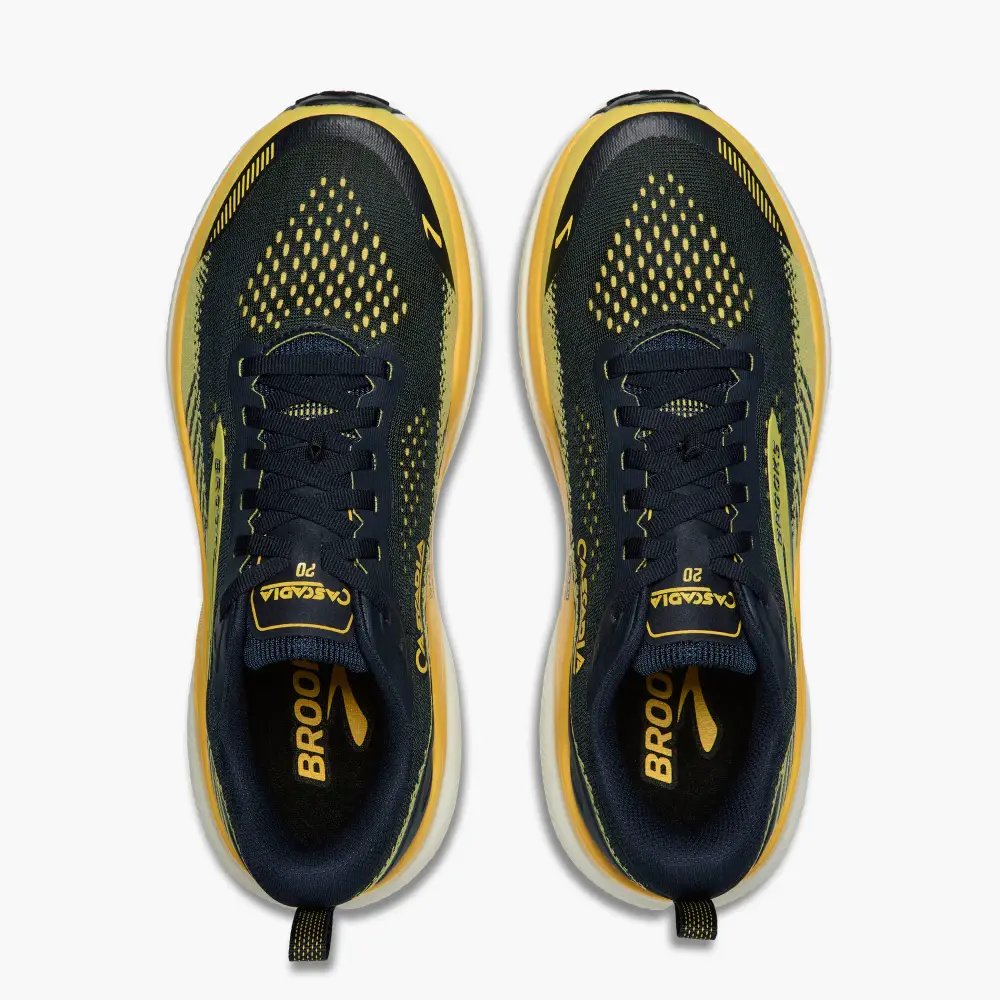ZAPATILLAS BROOKS CASCADIA 20 - Navy / Cyber Yellow / Grey - Image 3