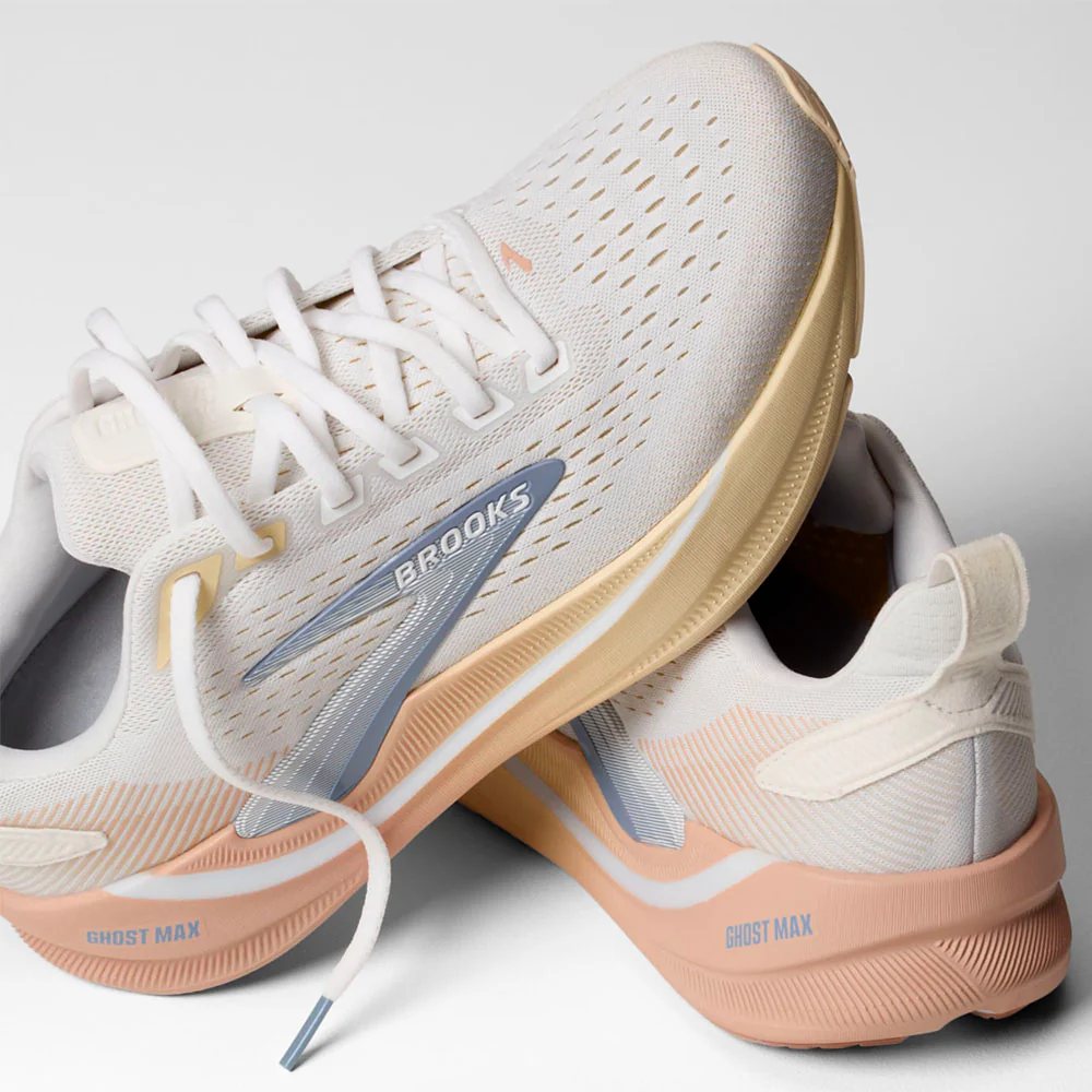 ZAPATILLAS BROOKS GHOST MAX 4 MUJER - White / Rose / Rutabaga - Image 7